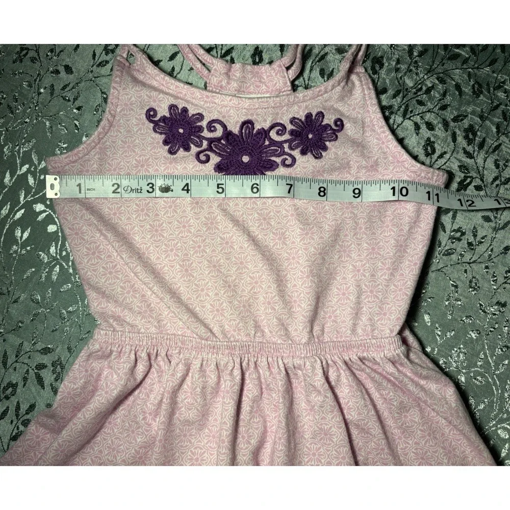 Gymboree Girls Sz5 Pink Purple Floral Fit & Flare Sleeveless Skater Cotton Dress